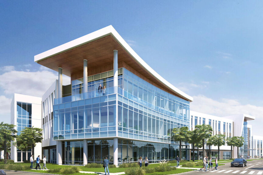 A rendering of the building for Orlando College of Osteopathic Medicine